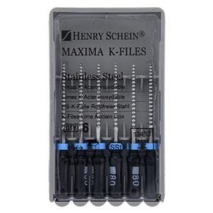 Maxima Hand K-File 21 mm Size 80 Stainless Steel Black 6/Pk