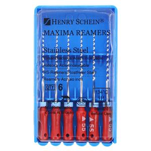 Maxima Hand Reamer 25 mm Size 55 Stainless Steel Red 6/Pk