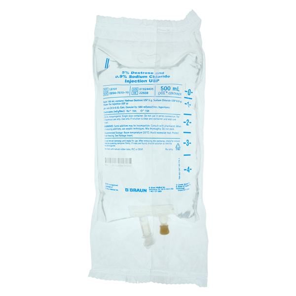 IV Injection Solution Dex5%/Sod Cl.9% 500 Strl Plstc Inj Cntnr Ea