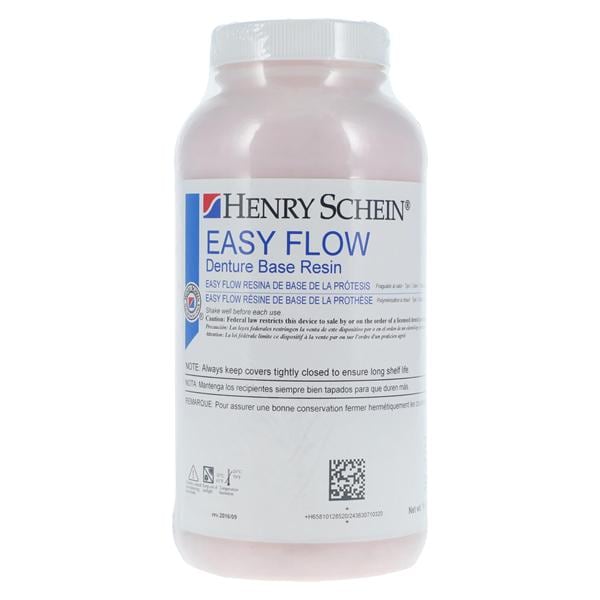 Easy Flow Denture Resin Heat Cure Dark Fibered 1Lb/Pk