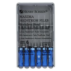 Maxima Hand Hedstrom Files 25 mm Size 30 Stainless Steel Blue 6/Pk