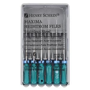 Maxima Hand Hedstrom Files 25 mm Size 70 Stainless Steel Green 6/Pk