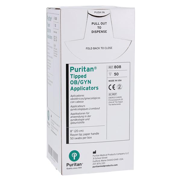 Proctoscopic / OB/GYN / Throat Applicator 8" Paper Shaft Non-Sterile 50/Pk