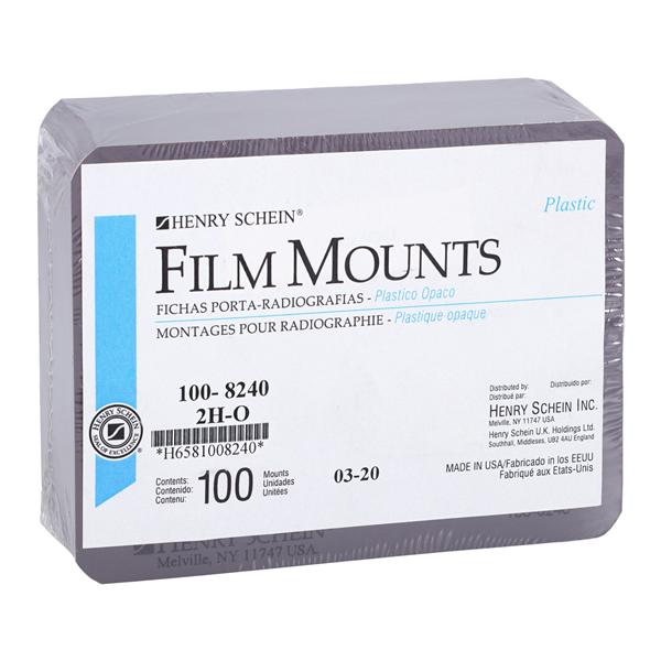X-Ray Mounts 2H #0 Opaque Gray Plastic 100/Bx