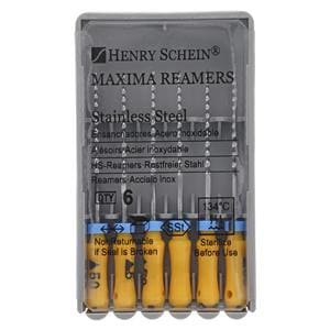 Maxima Hand Reamer 25 mm Size 50 Stainless Steel Yellow 6/Pk