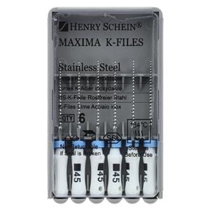 Maxima Hand K-File 21 mm Size 45 Stainless Steel White 6/Pk