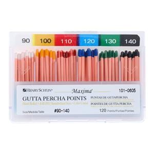 Maxima Hand Rolled Gutta Percha Points Size 90-140 Assorted 120/Bx