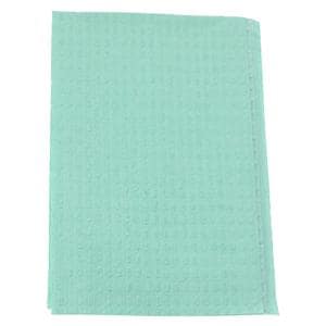 TIDI Ultimate Waffle Towel Bib 3 Ply Tiss/Poly 13 in x 18 in Grn Dsp 500/Ca