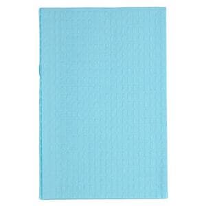 TIDI Ultimate Waffle Towel Bib 3 Ply Tiss/Poly 13 in x 18 in Bl Dsp 500/Ca