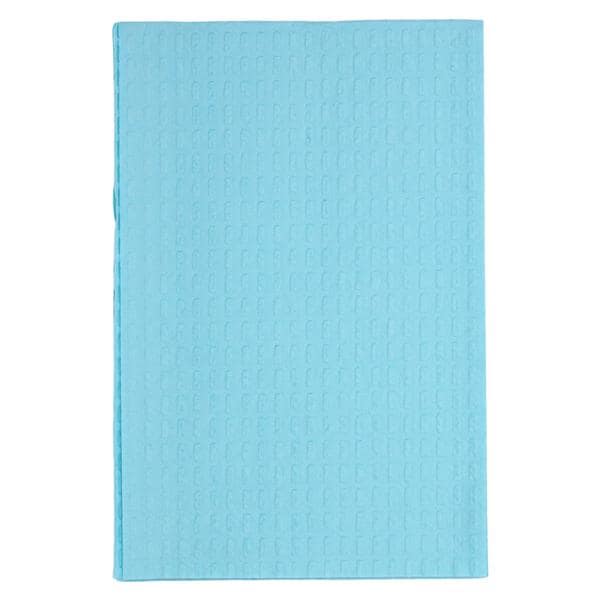 TIDI Ultimate Waffle Towel Bib 3 Ply Tiss/Poly 13 in x 18 in Bl Dsp 500/Ca