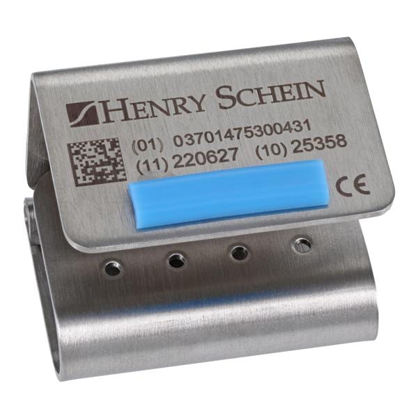 Henry Schein Porte-fraises Acier inox 8 trous Argent Couvercle verrouillable Ch