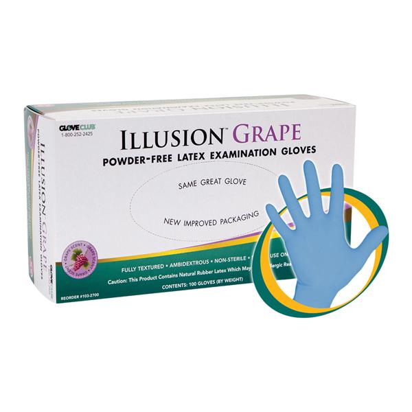 Illusion Grape Exam Gloves X-Small Blue Non-Sterile