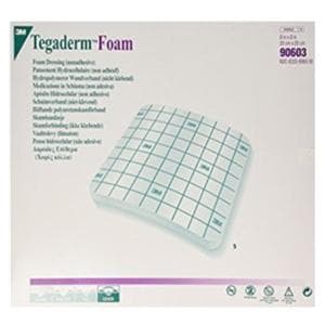 Tegaderm HP Foam Foam Dressing 8x8" Non-Adherent Non-Adhesive Tan Absorbent LF, 6 BX/CA