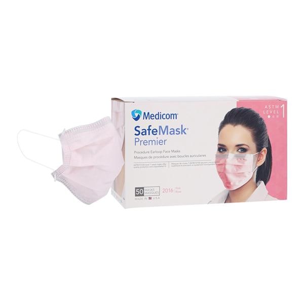 SafeMask Premier Masque Procédure ASTM niveau 1 Rose Taille 50/boîte, 10 BX/CA