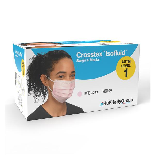 Isofluid SecureFit Earloop Mask ASTM Level 1 Pink 50/Bx