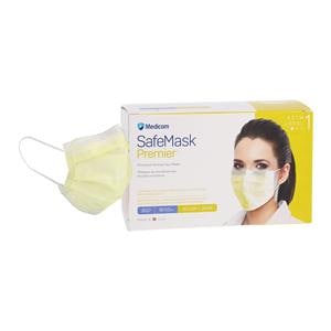 SafeMask Premier Masque Procédure ASTM niveau 1 Jaune Taille 50/boîte, 10 BX/CA