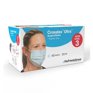 Ultra Fog-Free Masque Bande auriculaire Antibuée ASTM niveau 3 Bleu 40/boîte, 40 EA/CA