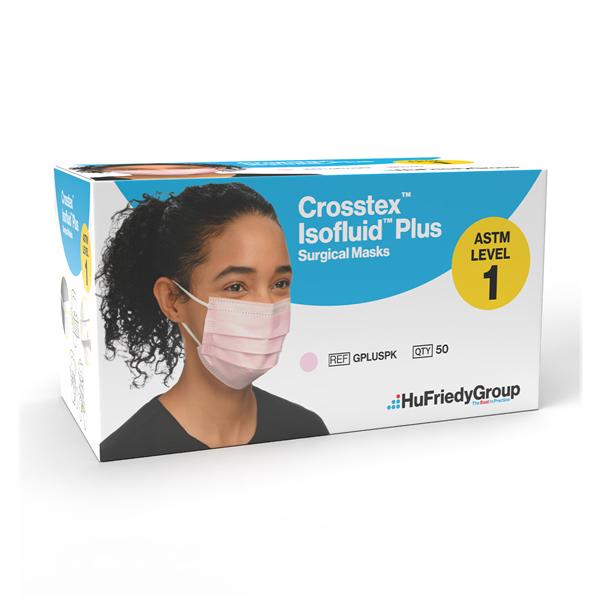 Isofluid Plus Procedure Mask ASTM Level 1 Anti-Fog Pink Adult 50/Bx