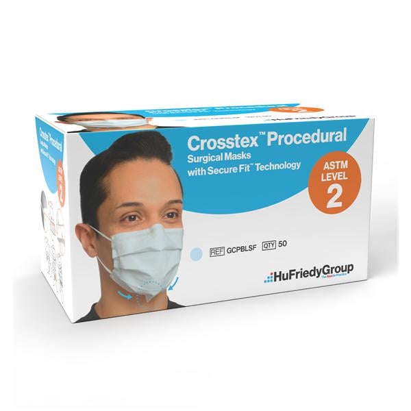 Masque Bande auriculaire De procédures ASTM niveau 2 Bleu 50/boîte