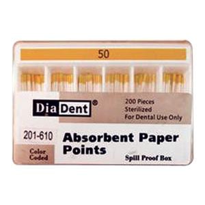 Absorbent Points Size 50 Yellow 200/Bx