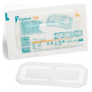 Tegaderm +Pad Film Island Dressing 3-1/2x8" Sterile Rectangle NAdh Trans Abs LF, 4 BX/CA