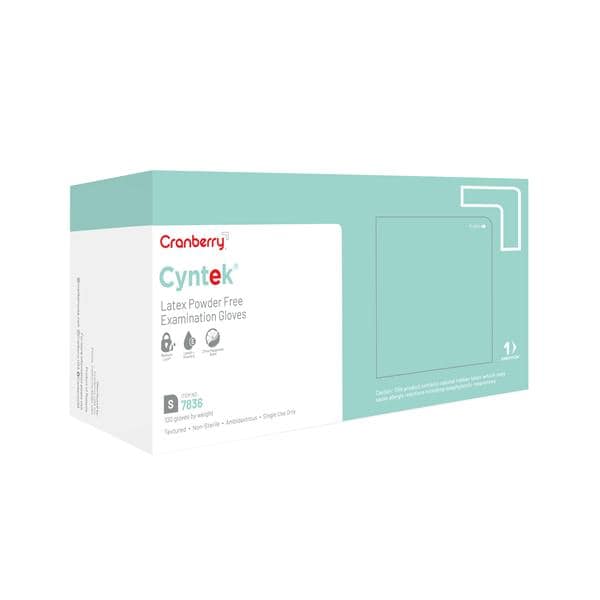 Cyntek Gants Latex Petit Non stérile Vert hivernal Menthe douce citronnée 100/bt