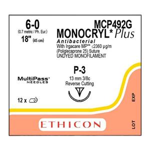 Suture Monocryl+ Mono Ud P4 12/Boîte