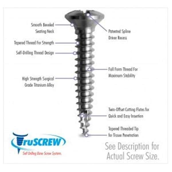 Truscrew Bone Screw 3 mm 5/Pk