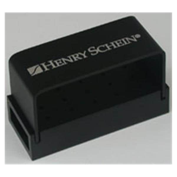 Henry Schein Porte-fraises Aluminium 15 trous Noir Couvercle pivotant Ch.