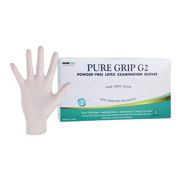 Pure Grip G2 Gants Latex Grand Non stérile 100/boîte