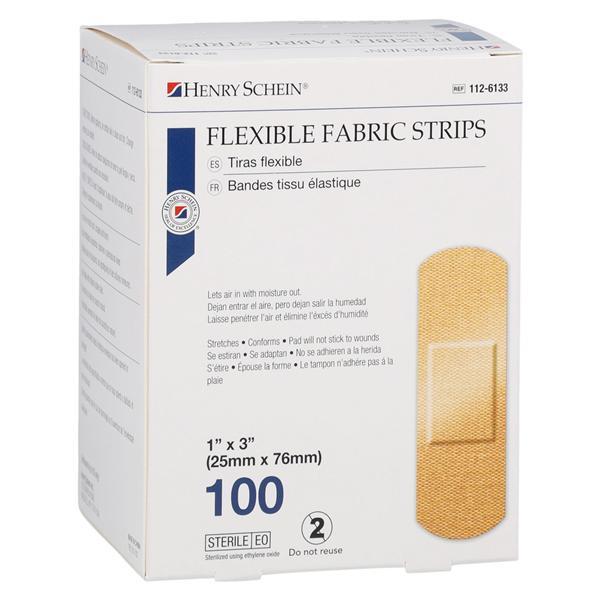 Adhesive Bandage Fabric 1x3" Flesh Sterile 100/Bx