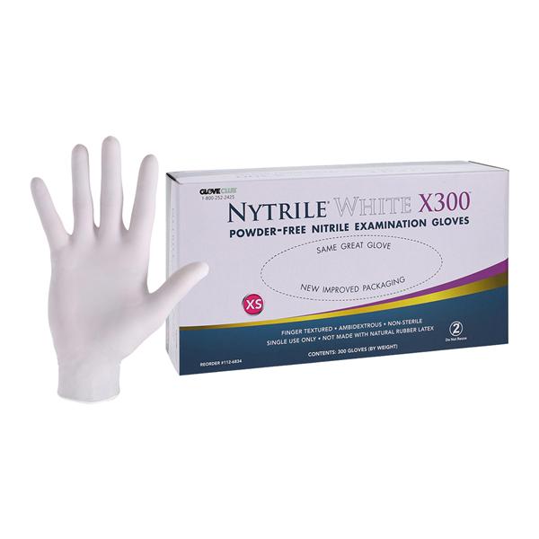Nytrile White X300 Exam Gloves X-Small White Non-Sterile