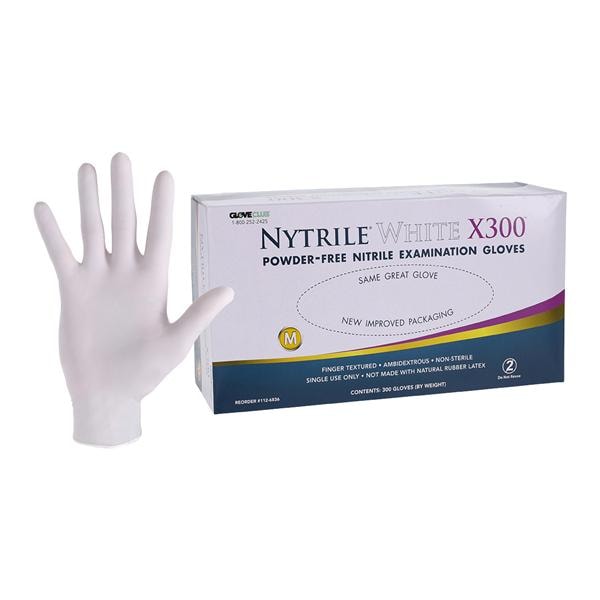 Nytrile White X300 Exam Gloves Medium White Non-Sterile