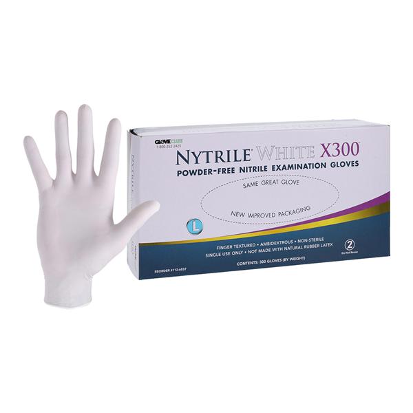 Nytrile White X300 Exam Gloves Large White Non-Sterile