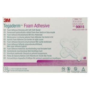 Tegaderm HP Foam Dressing 2-3/4x2-3/4" Sterile Mini Wrap Adherent Adhs Abs LF, 4 BX/CA