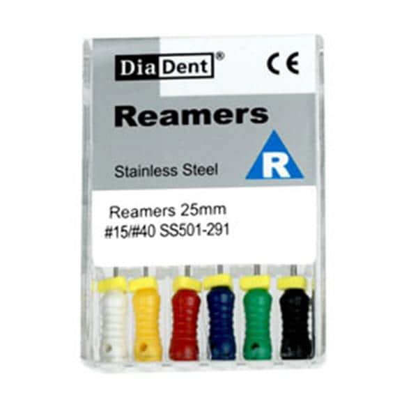 Hand Reamer 25 mm Size 15-40 Stainless Steel Assorted 6/Pk