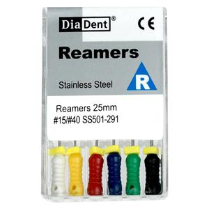Hand Reamer 25 mm Size 45-80 Stainless Steel Assorted 6/Pk