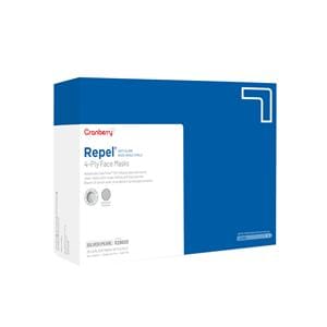 Cranberry Repel Masque combiné Bande auriculaire ASTM niveau 3 Argent 25/boîte, 4 BX/CA