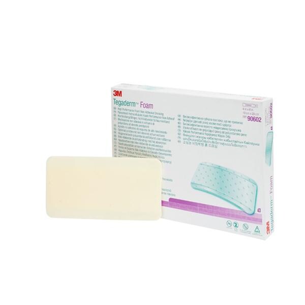 Tegaderm Foam Foam Dressing 4x8" Sterile Non-Adhesive Tan, 6 BX/CA