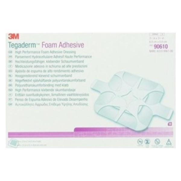 Tegaderm Polyurethane Foam/Film Dressing 3-1/2x3-1/2" Sterile Non-Adhesive Tn LF, 4 BX/CA