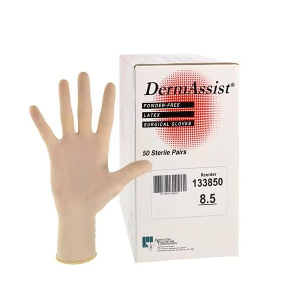 DermAssist Latex Surgical Gloves 8.5 Natural 50/Bx, 4 BX/CA