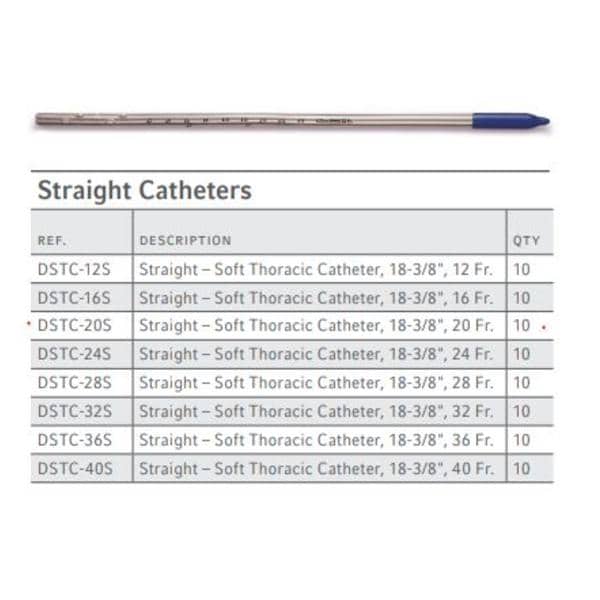 Pleur-evac PVC Thoracic Catheter 20Fr Sealed Tip