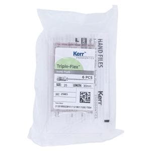 Triple Flex Files Hand Flex File 30 mm Size 25 Stainless Steel Red 6/Pk