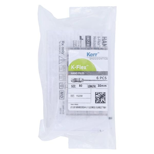 K-Flex Files Hand Flex File 30 mm Size 80 Stainless Steel Black 6/Pk