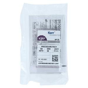 K3XF Rotary File 17 mm & 21 mm Size 25-40 Nickel Titanium 0.06 6/Pk