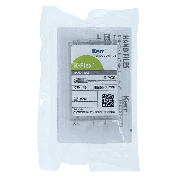 K-Flex Files Hand Flex File 30 mm Size 45 Stainless Steel White 6/Pk