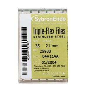 Triple Flex Files Hand Flex File 21 mm Size 45 Stainless Steel White 6/Pk