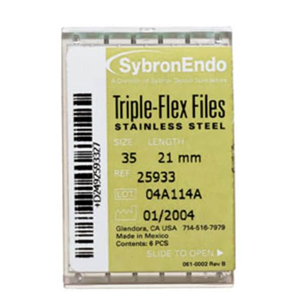 Triple Flex Files Hand Flex File 21 mm Size 45 Stainless Steel White 6/Pk