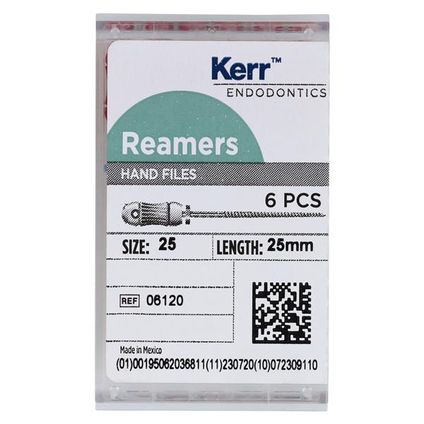 Hand Reamer 25 mm Size 25 Stainless Steel Red 6/Pk