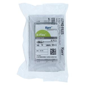 K-Flex Files Hand Flex File 25 mm Size 70 Stainless Steel Green 6/Pk